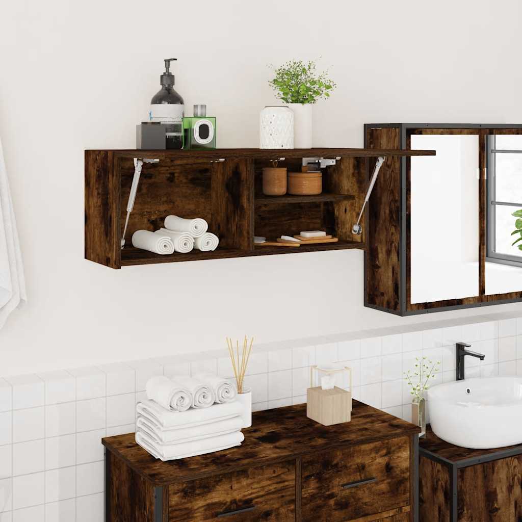Bad-Wandschrank Räuchereiche 80x25x30 cm Holzwerkstoff