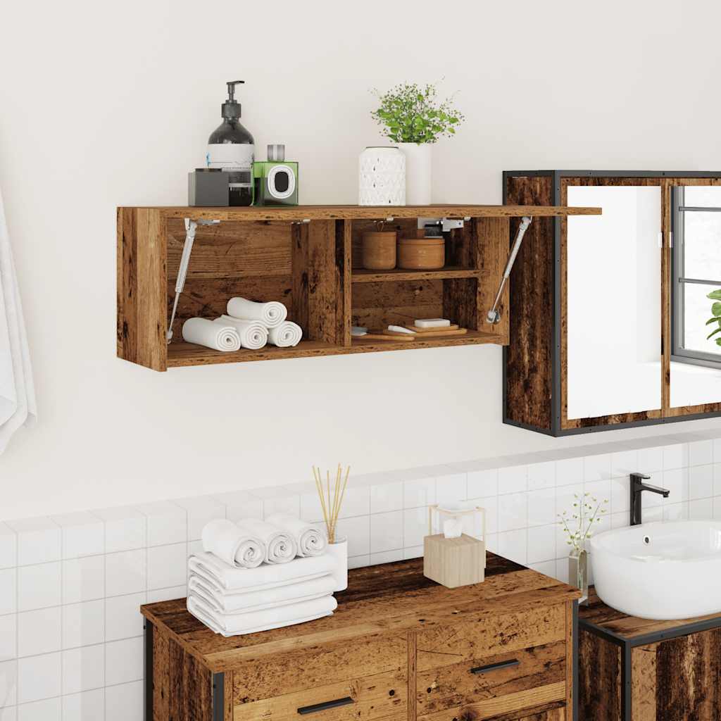 Bad-Wandschrank Altholz-Optik 80x25x30 cm Holzwerkstoff