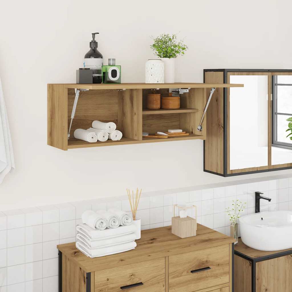 Bad-Wandschrank Artisan-Eiche 80x25x30 cm Holzwerkstoff