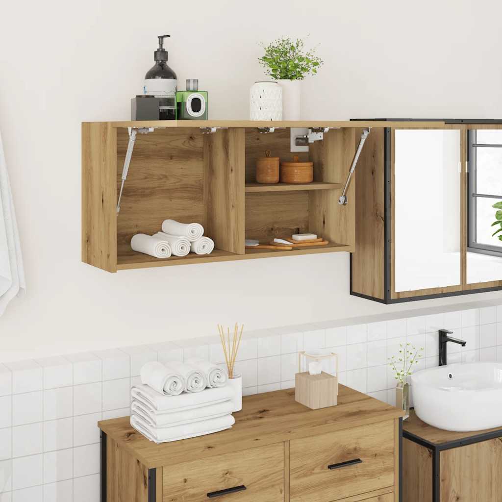 Bad-Wandschrank Artisan-Eiche 80x25x40 cm Holzwerkstoff