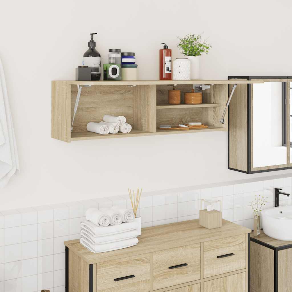 Bad-Wandschrank Sonoma-Eiche 100x25x30 cm Holzwerkstoff