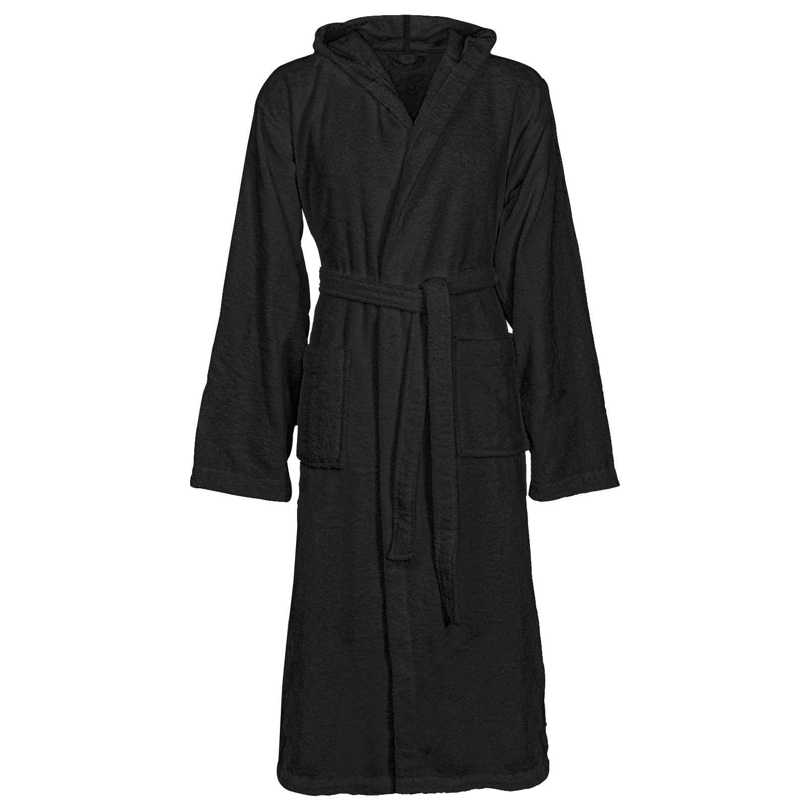 Bademantel KINN Schwarz XXL Baumwolle