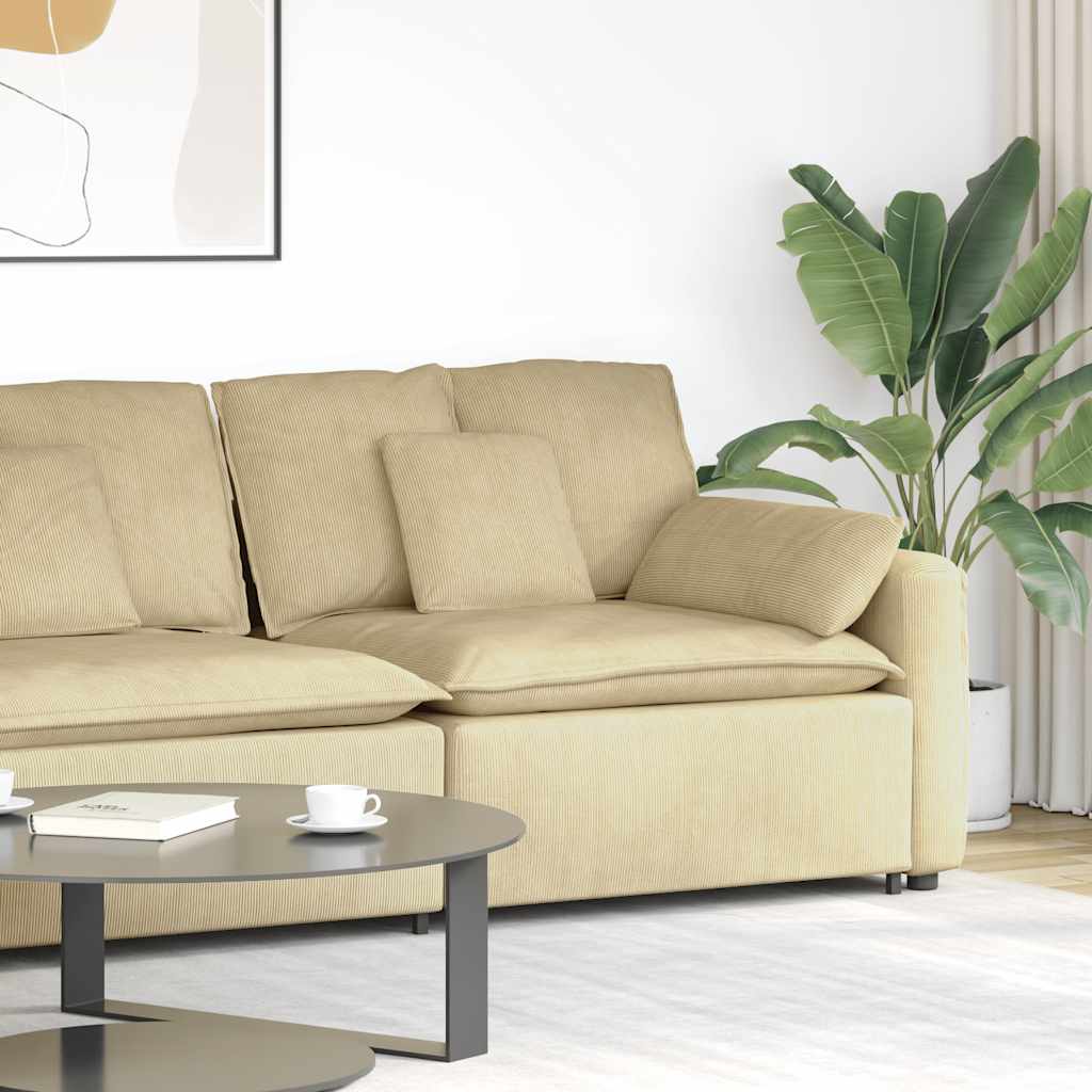 Modulares Sofa Endmodul mit Armlehne Kissen Graugrün 100cm