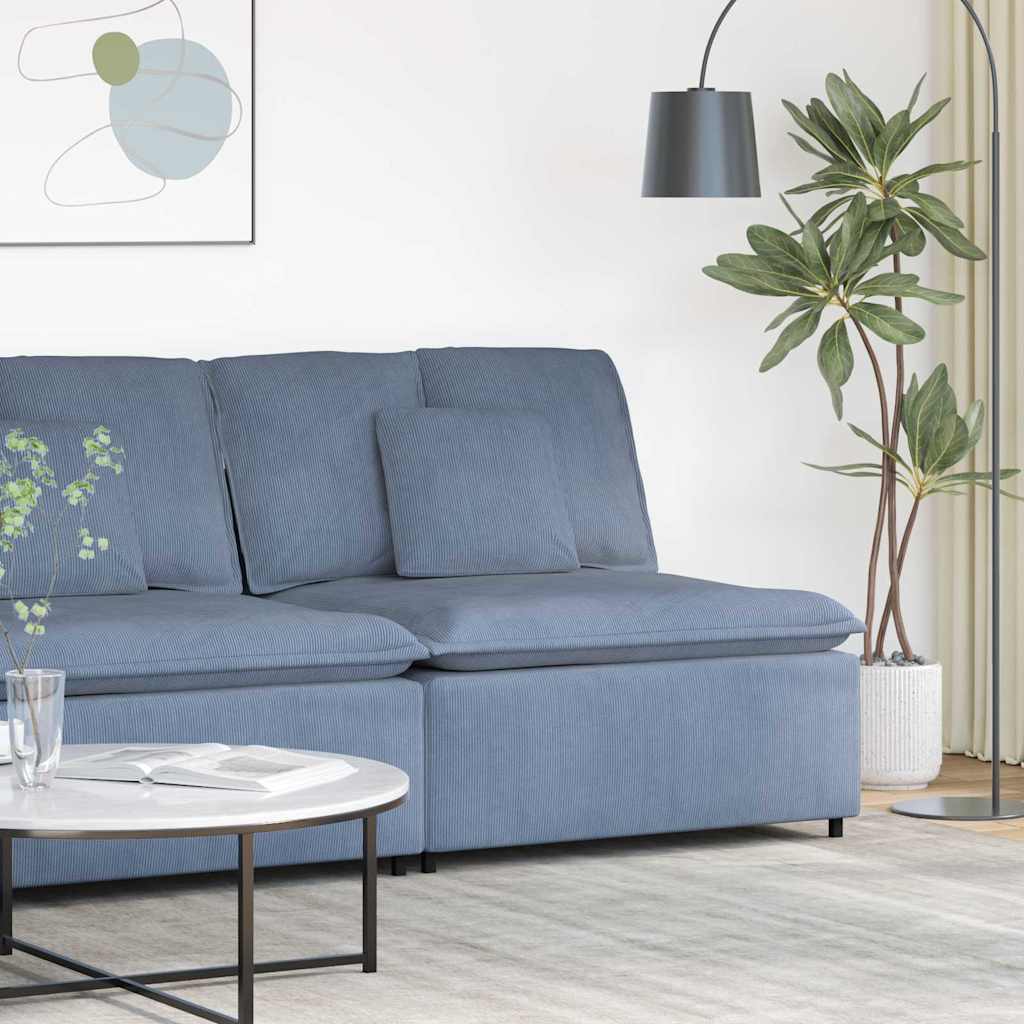 Modulares Sofa Mittelmodul mit Kissen Blau 100 cm