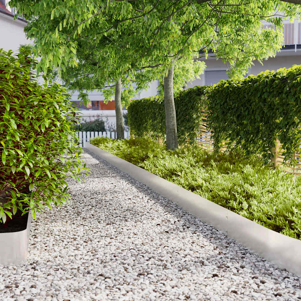 Raseneinfassung 30 Stk. 20 x 103 cm Edelstahl Silber