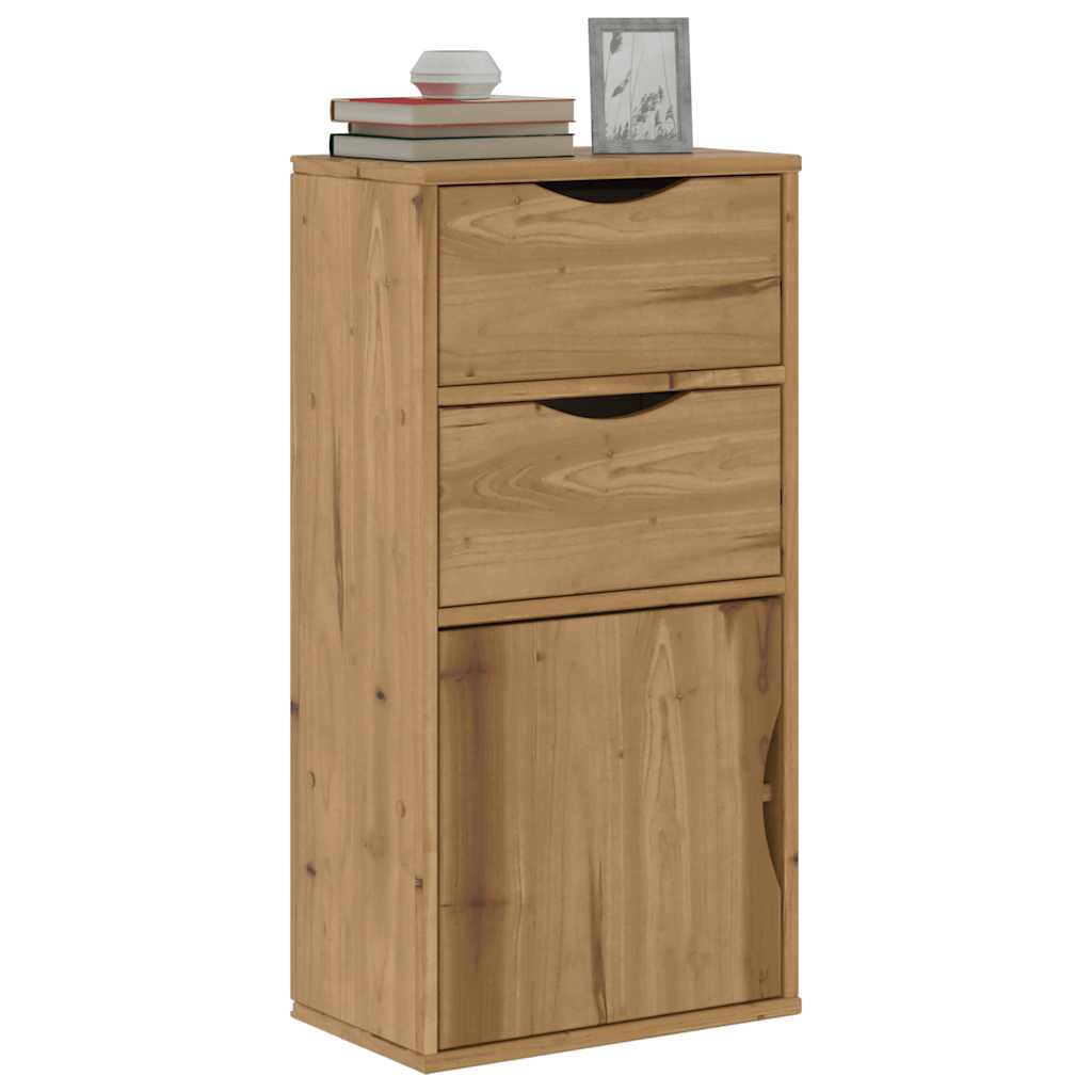 Beistellschrank mit Schubladen ODDA 40x24x79 cm Massivholz Kiefer