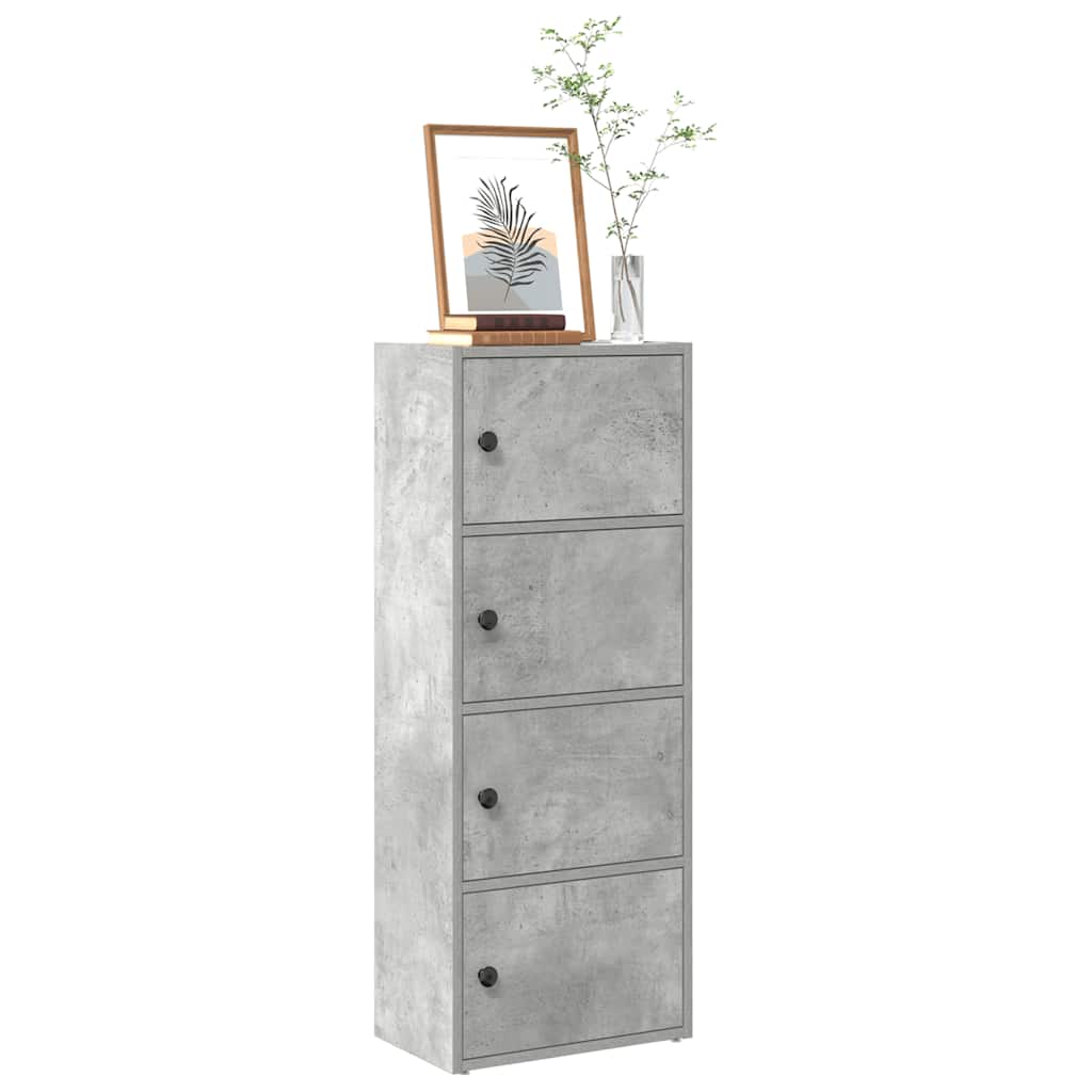 Bücherregal Betongrau 40x24x102 cm Holzwerkstoff