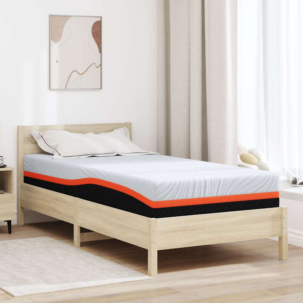 Matratze Weiß und Grau 90 x 200 cm Jacquard-Stoff