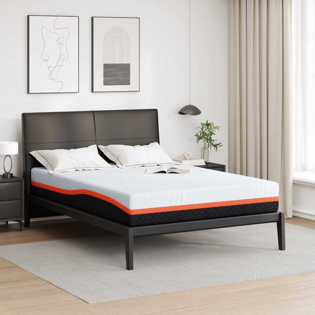 Matratze Weiß und Grau 140 x 190 cm Jacquard-Stoff