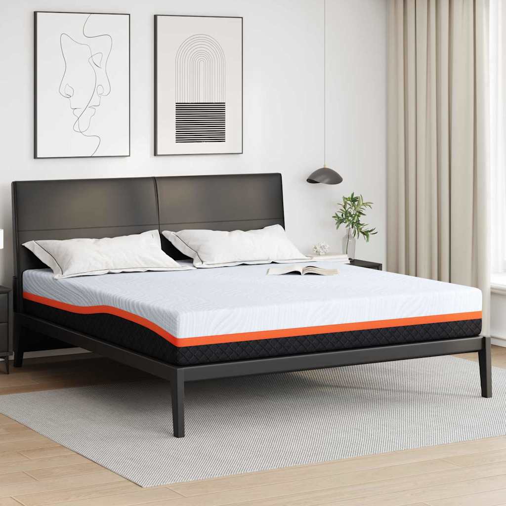 Matratze Weiß und Grau 180 x 200 cm Jacquard-Stoff