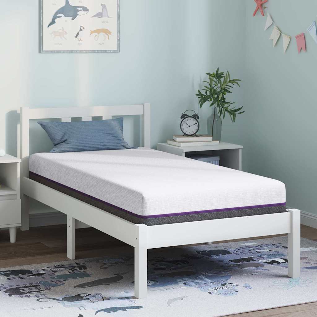 Memory-Schaum-Matratze Mittel 80 x 160 cm Weiß und Grau