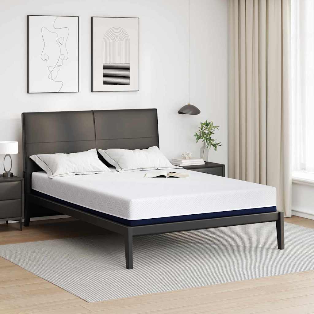Matratze Weiß und Blau 160 x 200 cm Jacquard-Stoff