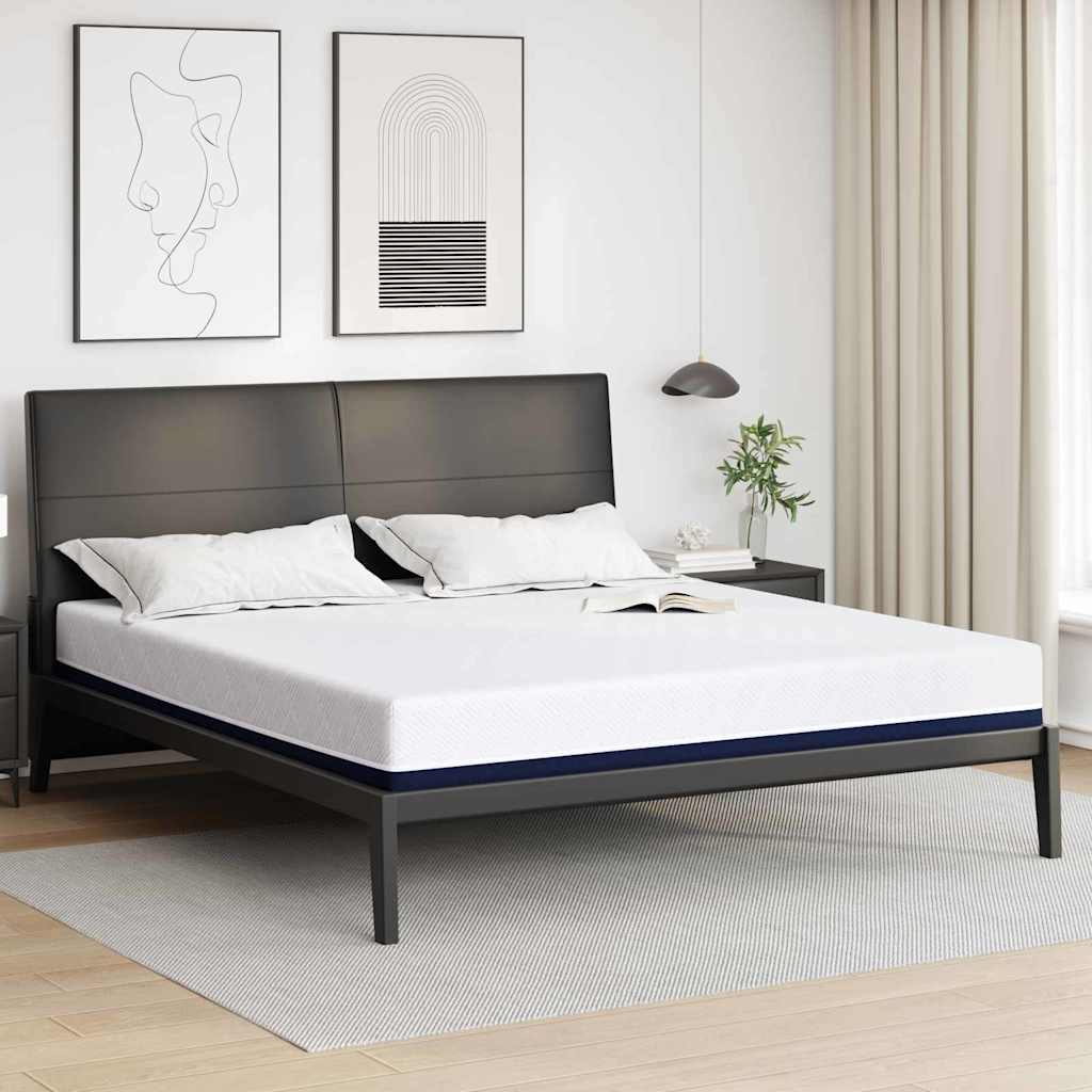 Matratze Weiß und Blau 180 x 200 cm Jacquard-Stoff