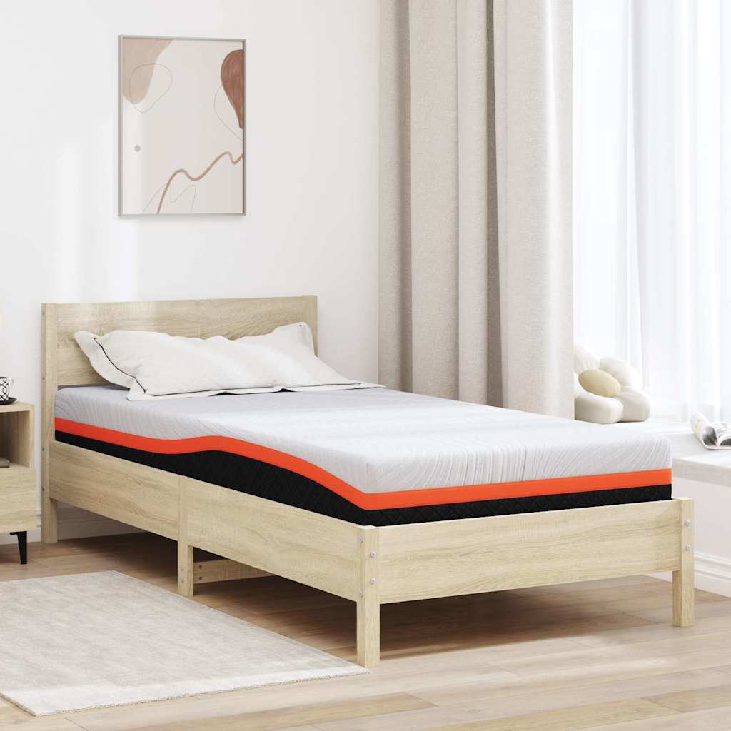 Matratze Weiß und Schwarz 90 x 190 cm Jacquard-Stoff