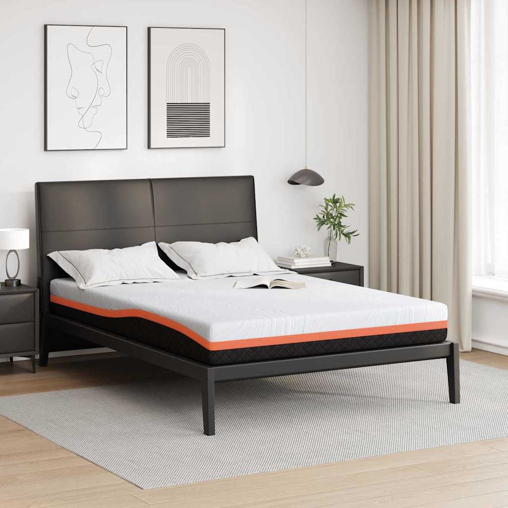 Matratze Weiß und Schwarz 140 x 200 cm Jacquard-Stoff