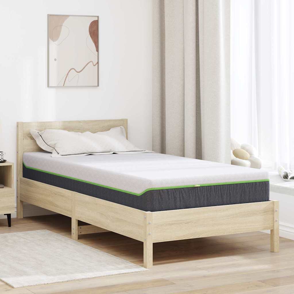 Matratze Weiß und Grau 100 x 200 cm Jacquard-Stoff