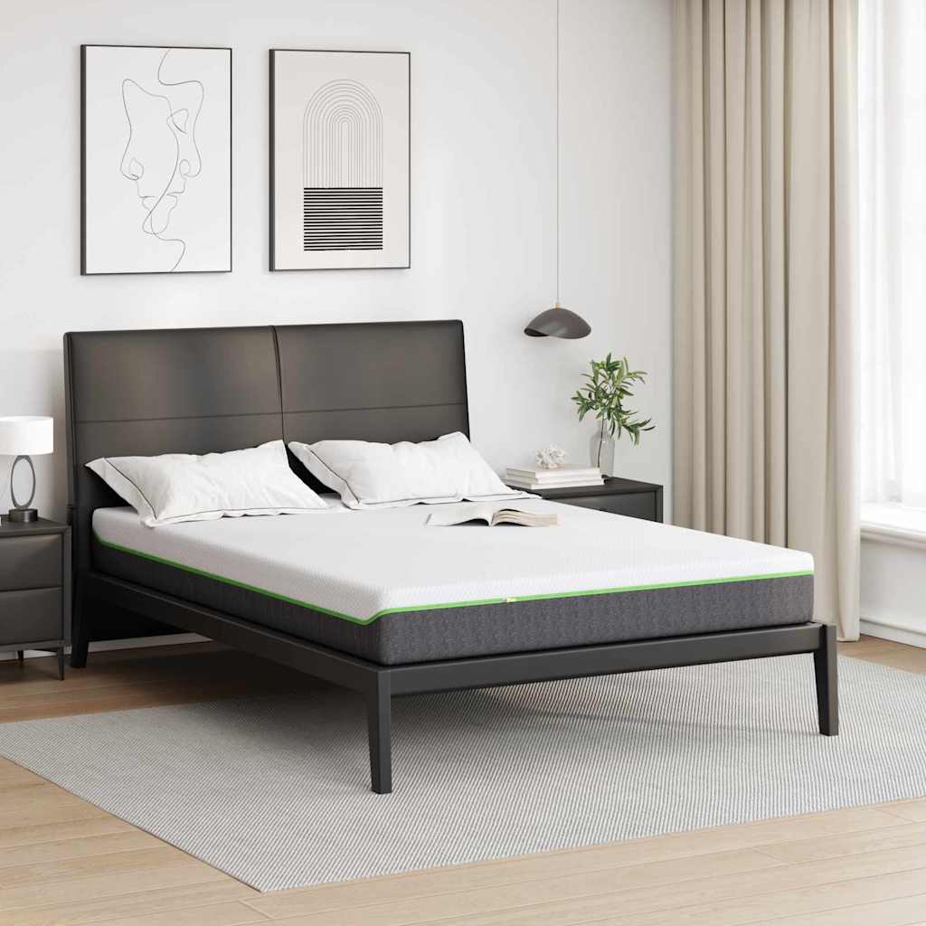 Matratze Mittelweich 140 x 200 cm Weiß und Grau
