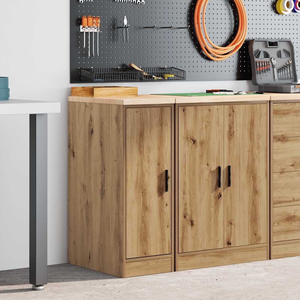 Garagen-Aufbewahrungsschrank Artisan-Eiche Massivholz Kiefer
