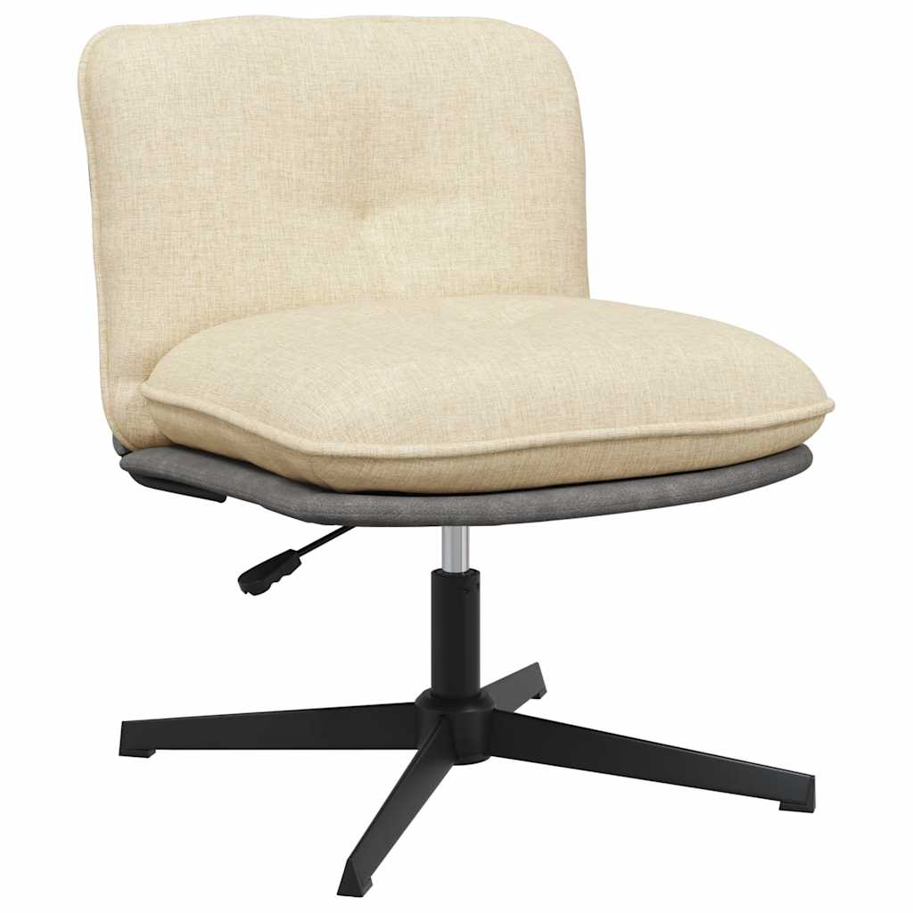 Bürostuhl Drehbar Creme Stoff