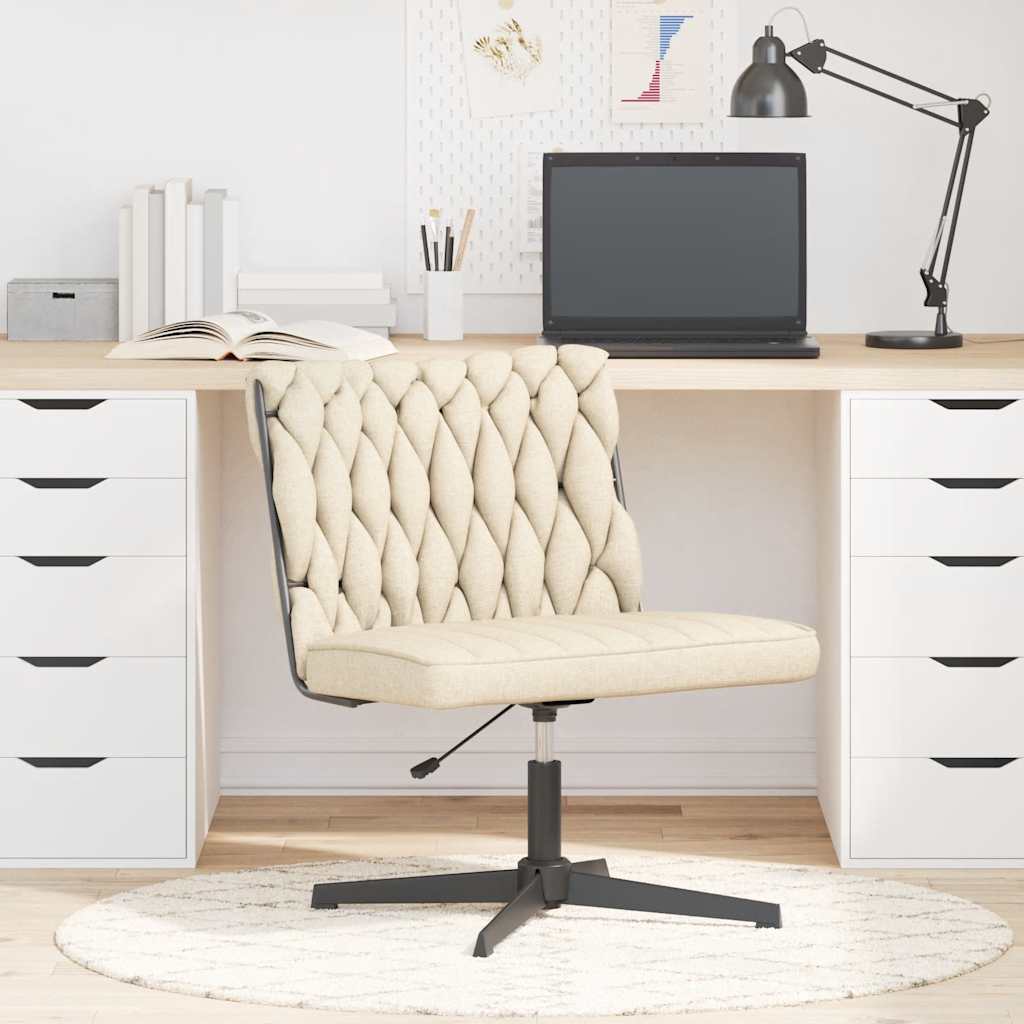 Bürostuhl Drehbar Creme Stoff