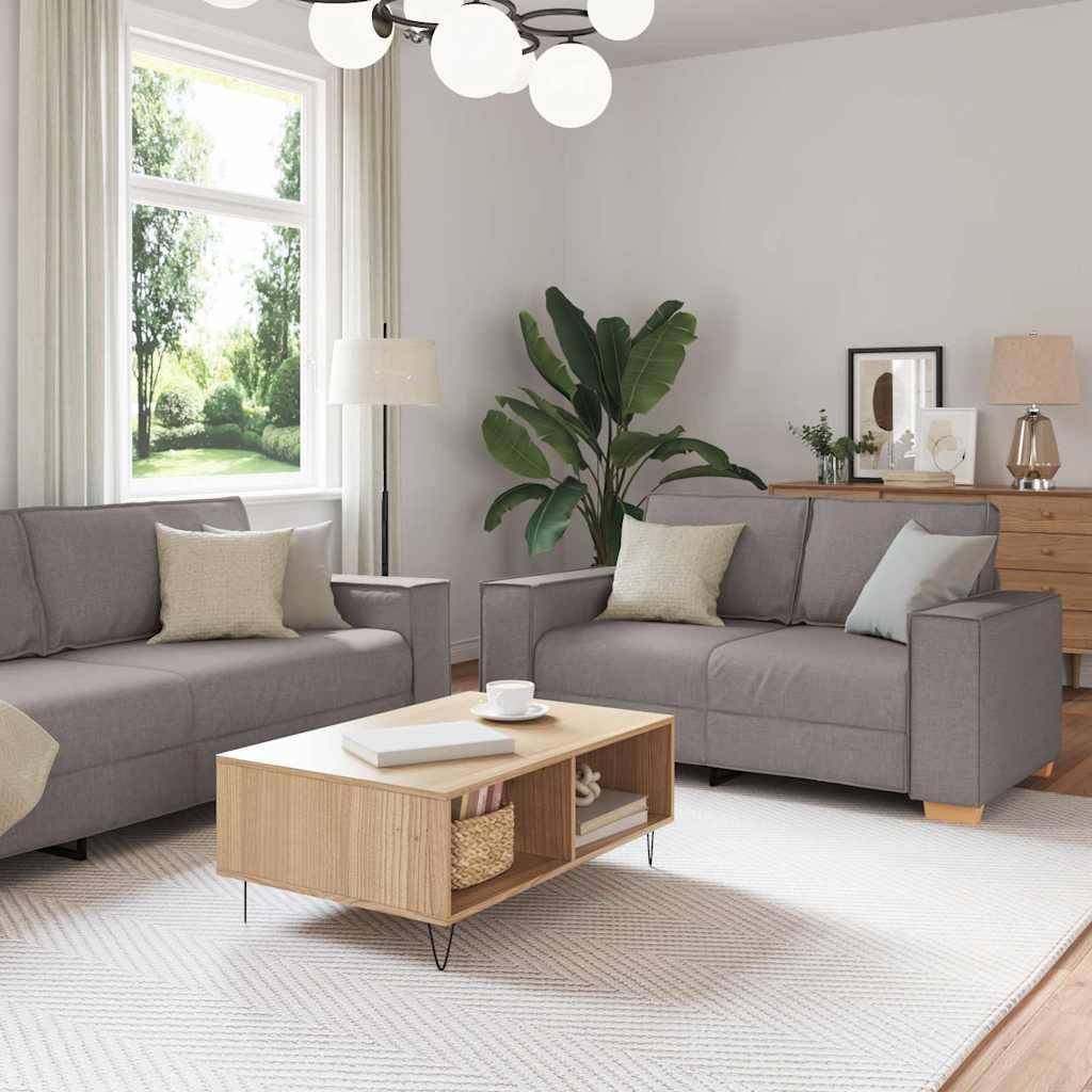 Sofa 3 stk. Taupe Stoff