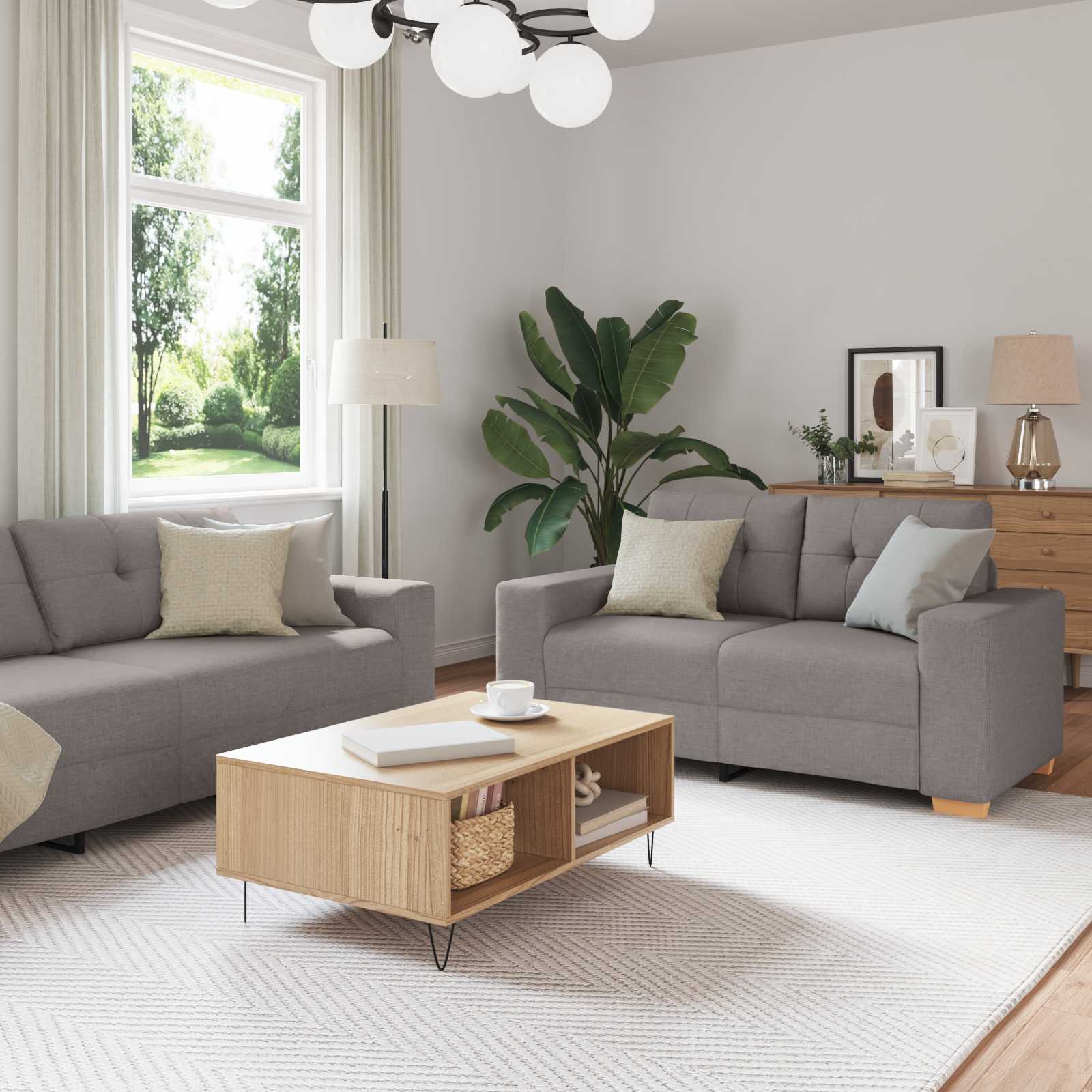 Sofa 3 stk. Taupe Stoff