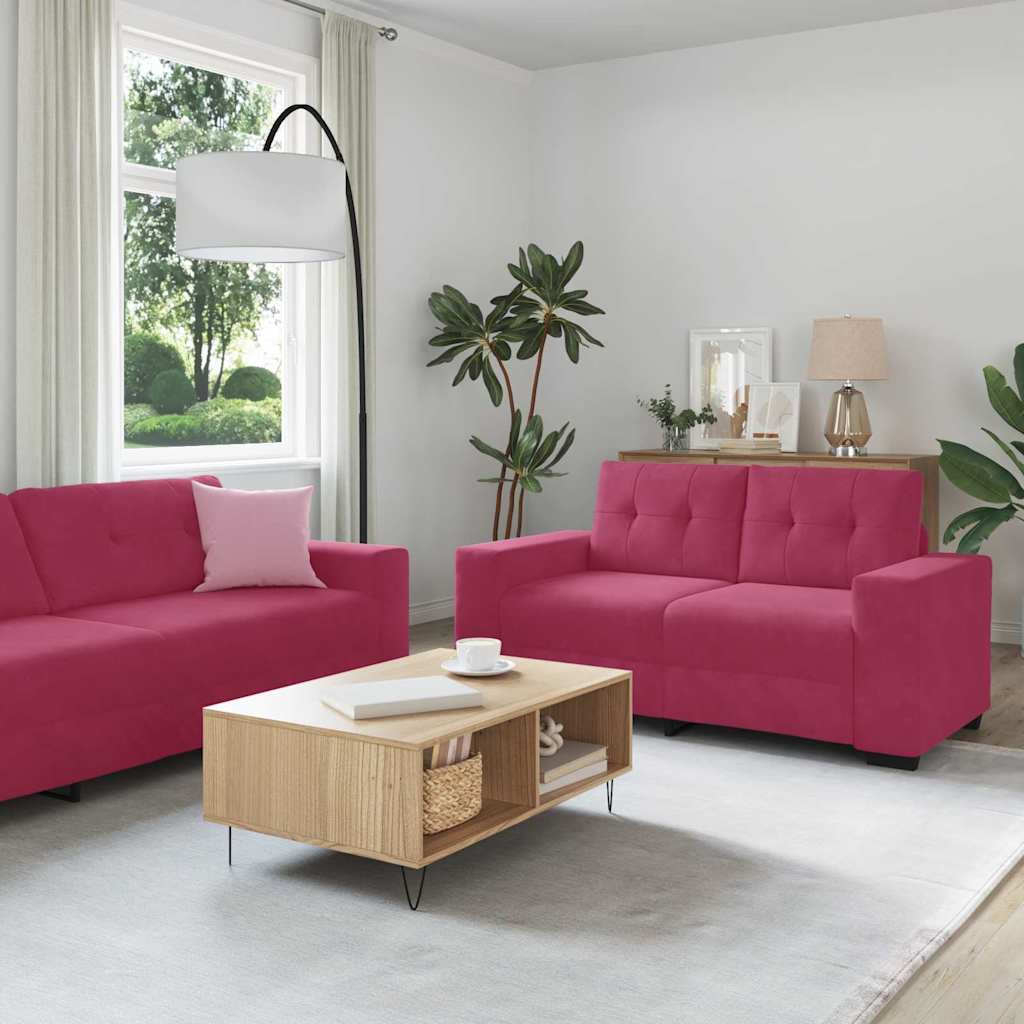 Sofa Set 3 stk. Wind Rot Samt