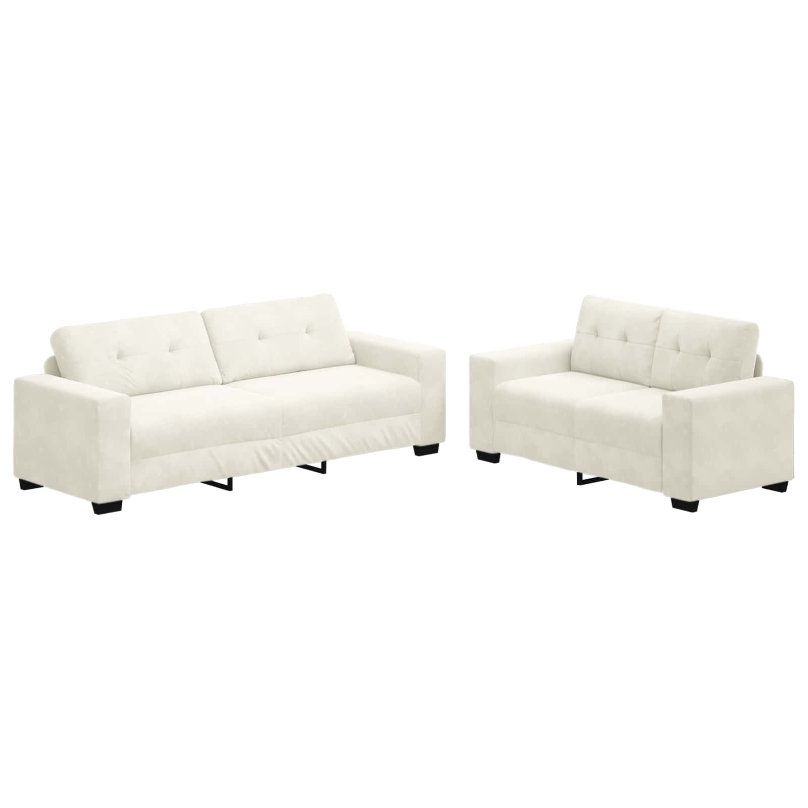 Sofa 2 Stk. Creme Samt