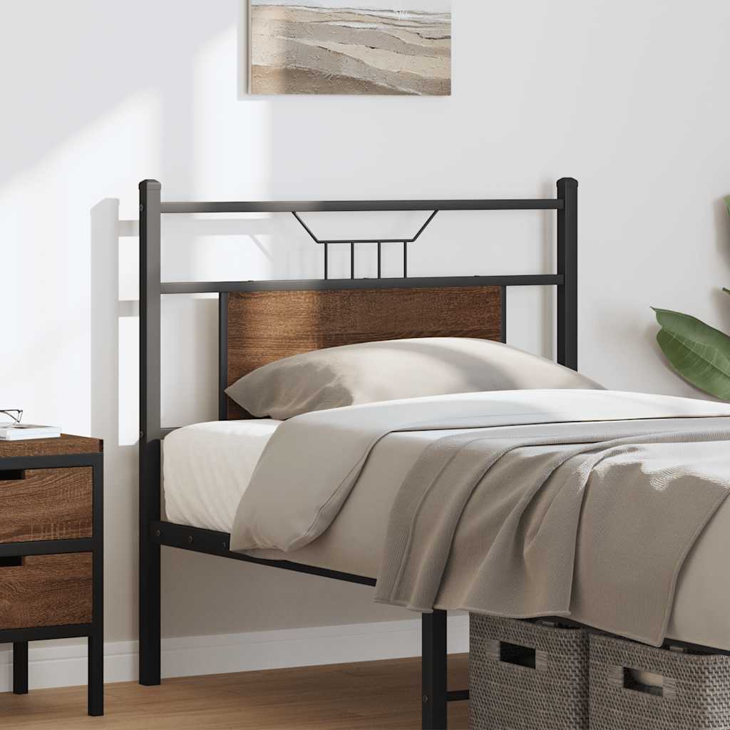 Ersatz-Kopfteil Braun Eichen-Optik 75 cm Holzwerkstoff und Stahl