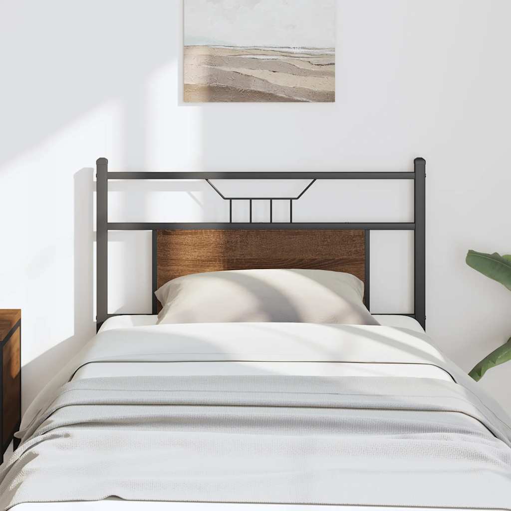 Ersatz-Kopfteil Braun Eichen-Optik 80 cm Holzwerkstoff und Stahl
