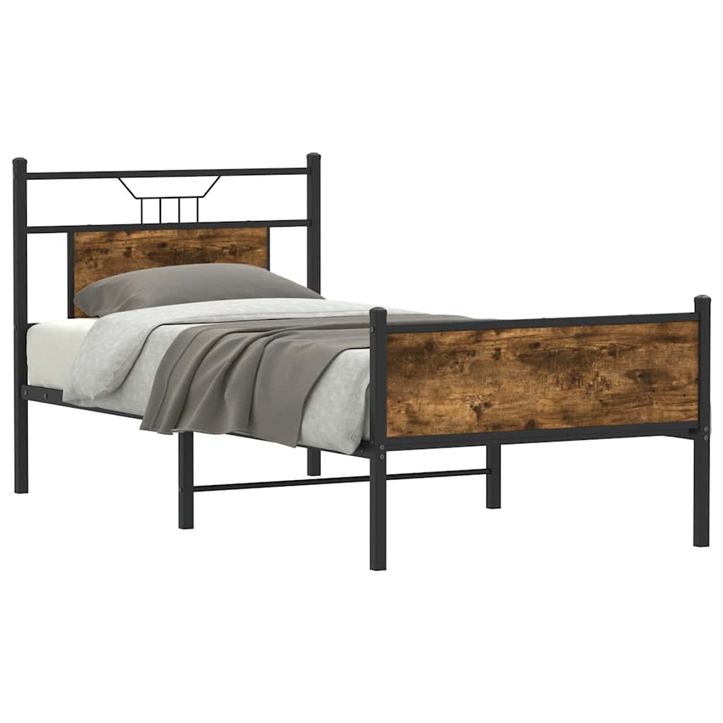 Bettgestell ohne Matratze Räuchereiche 80x200 cm Holzwerkstoff