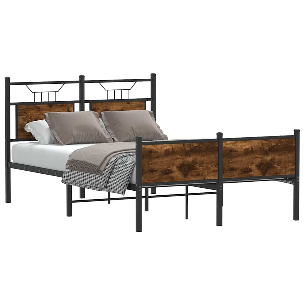 Bettgestell ohne Matratze Räuchereiche 120x190 cm Holzwerkstoff