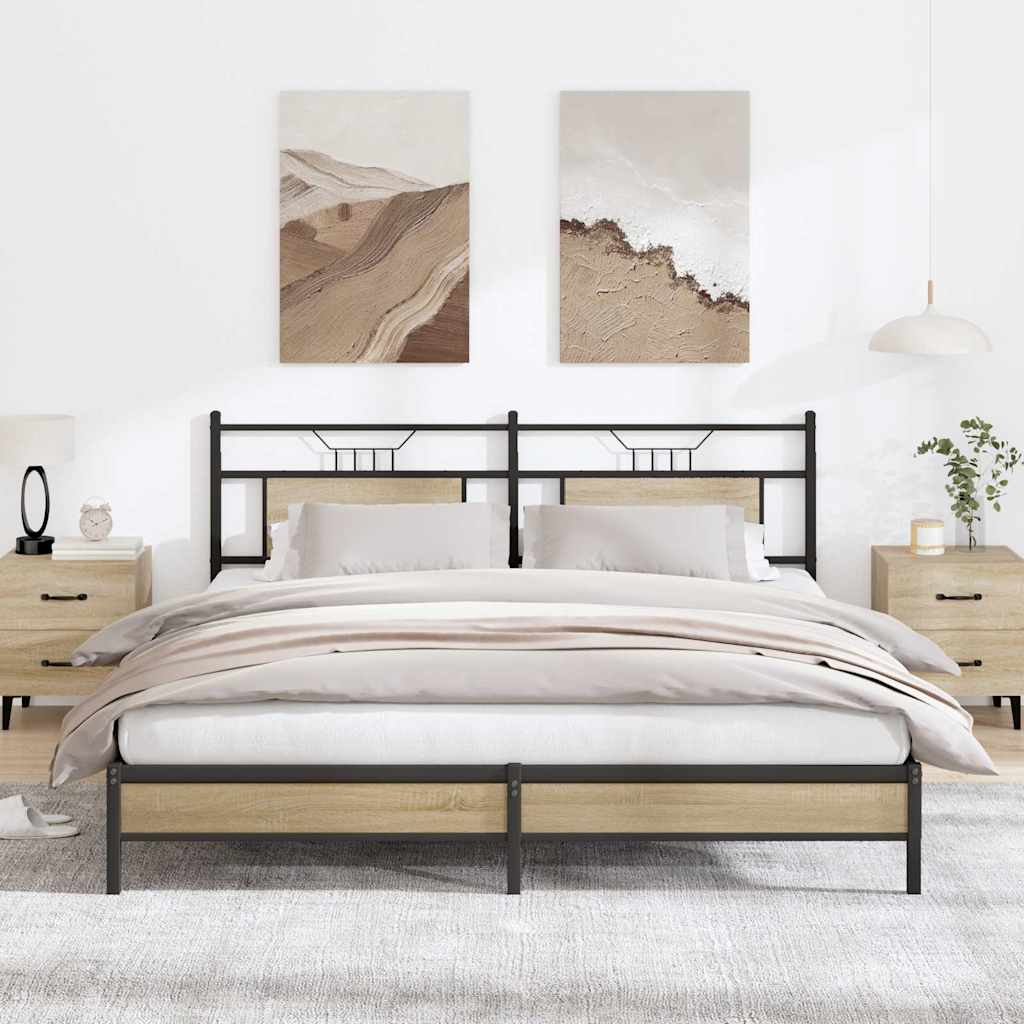 Bettgestell ohne Matratze Sonoma-Eiche 183x203 cm Holzwerkstoff