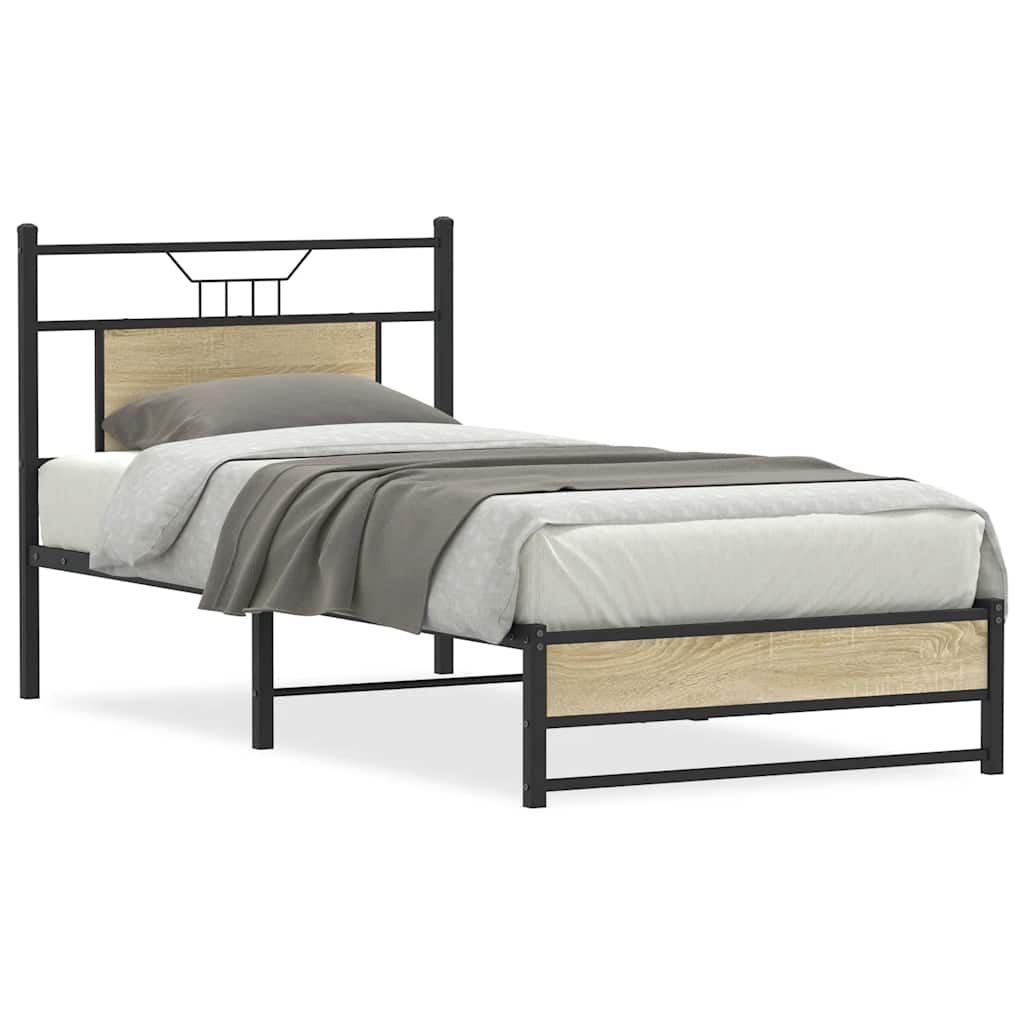 Bettgestell ohne Matratze Sonoma-Eiche 90x200 cm Holzwerkstoff