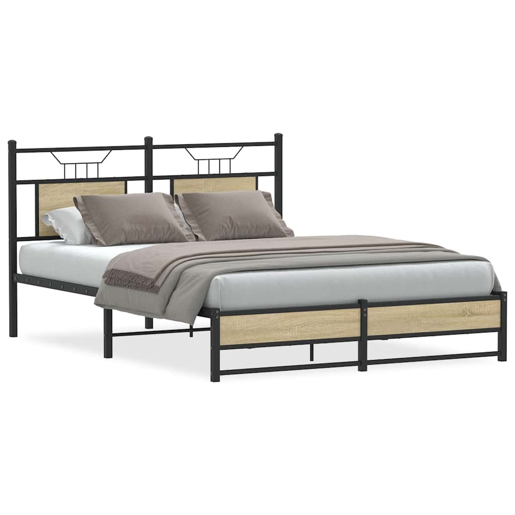 Bettgestell ohne Matratze Sonoma-Eiche 137x190 cm Holzwerkstoff