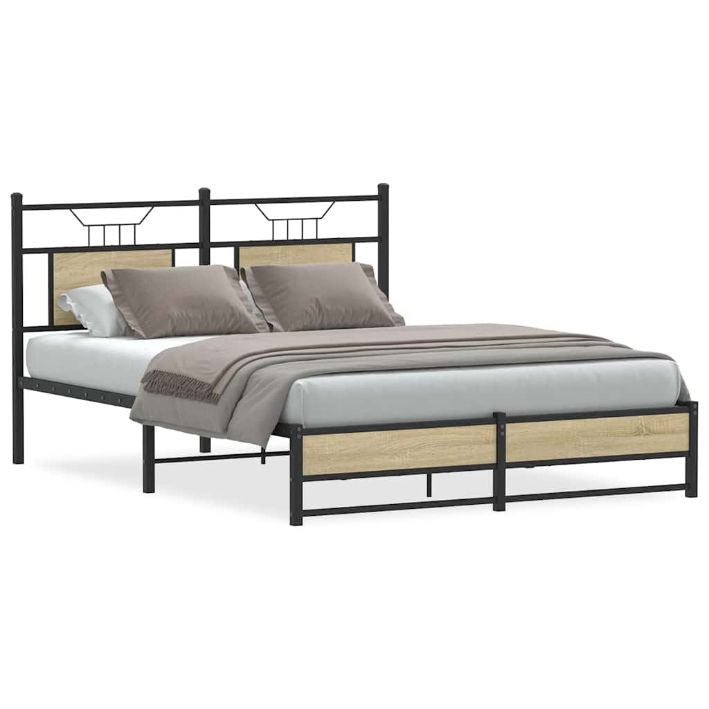 Bettgestell ohne Matratze Sonoma-Eiche 140x200 cm Holzwerkstoff