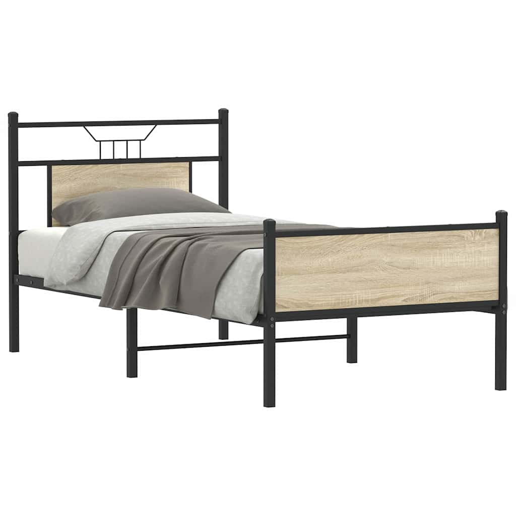 Bettgestell ohne Matratze Sonoma-Eiche 90x190 cm Holzwerkstoff