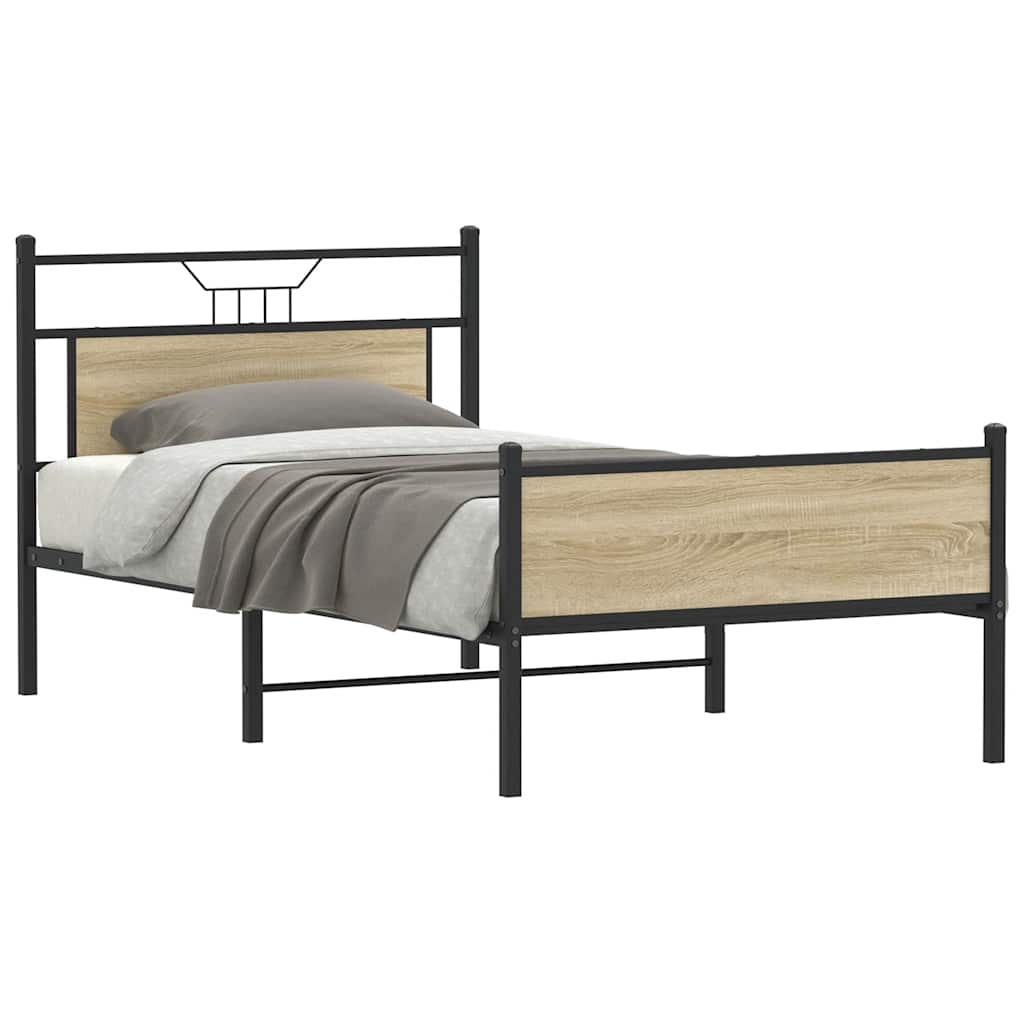 Bettgestell ohne Matratze Sonoma-Eiche 100x200 cm Holzwerkstoff