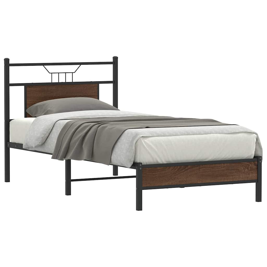 Bettgestell ohne Matratze Braun Eiche 90x190 cm Holzwerkstoff
