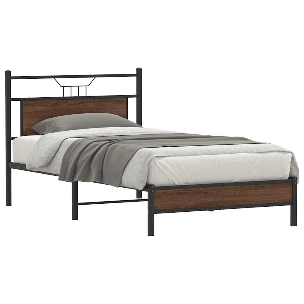 Bettgestell ohne Matratze Braun Eichen-Optik 107x203 cm