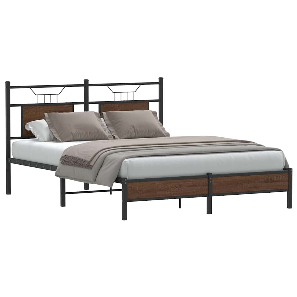 Bettgestell ohne Matratze Braun Eiche 140x200 cm Holzwerkstoff