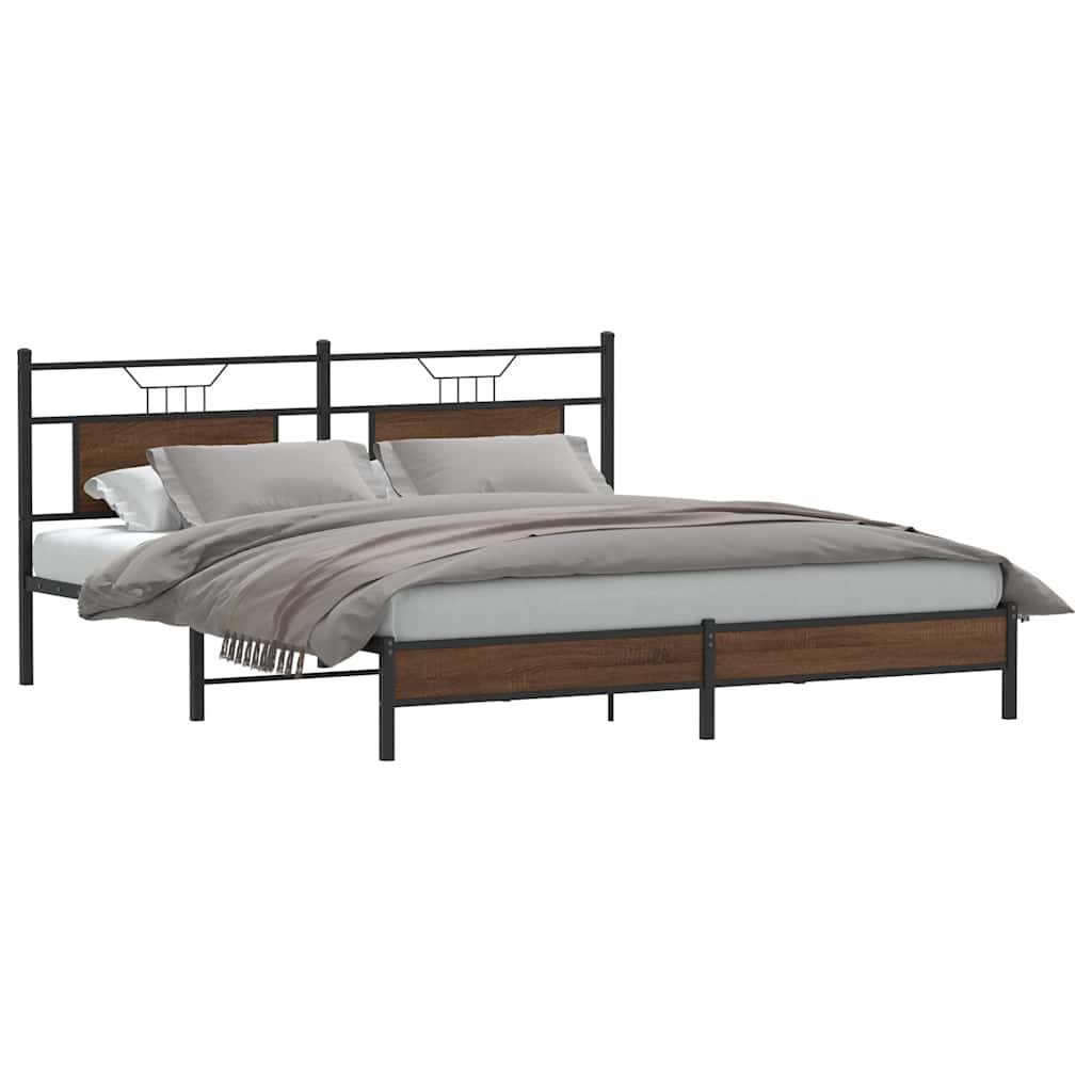 Bettgestell ohne Matratze Braun Eichen-Optik 183x203 cm