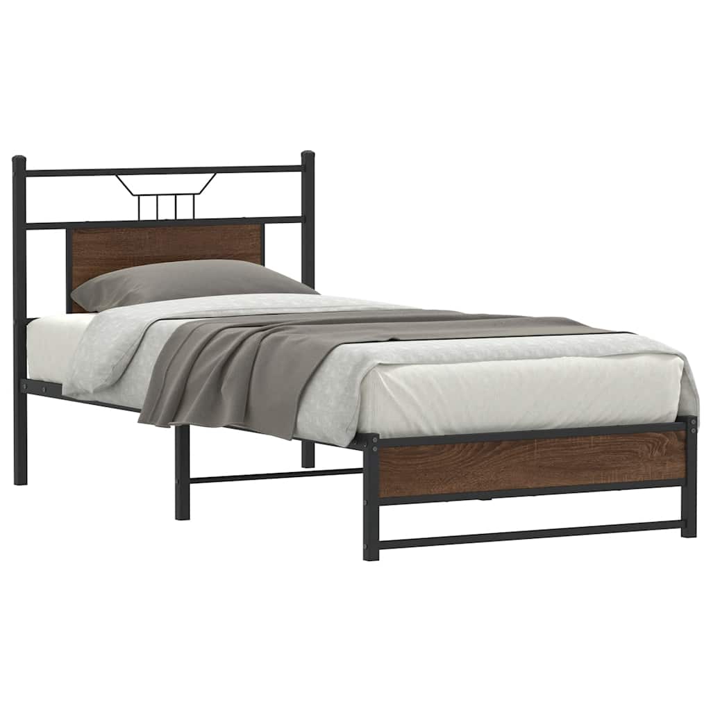 Bettgestell ohne Matratze Braun Eiche 90x190 cm Holzwerkstoff