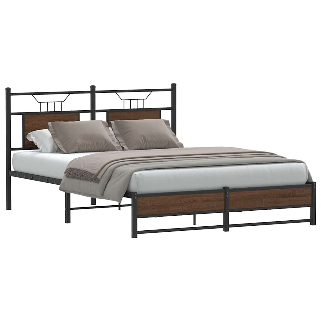 Bettgestell ohne Matratze Braun Eiche 140x200 cm Holzwerkstoff