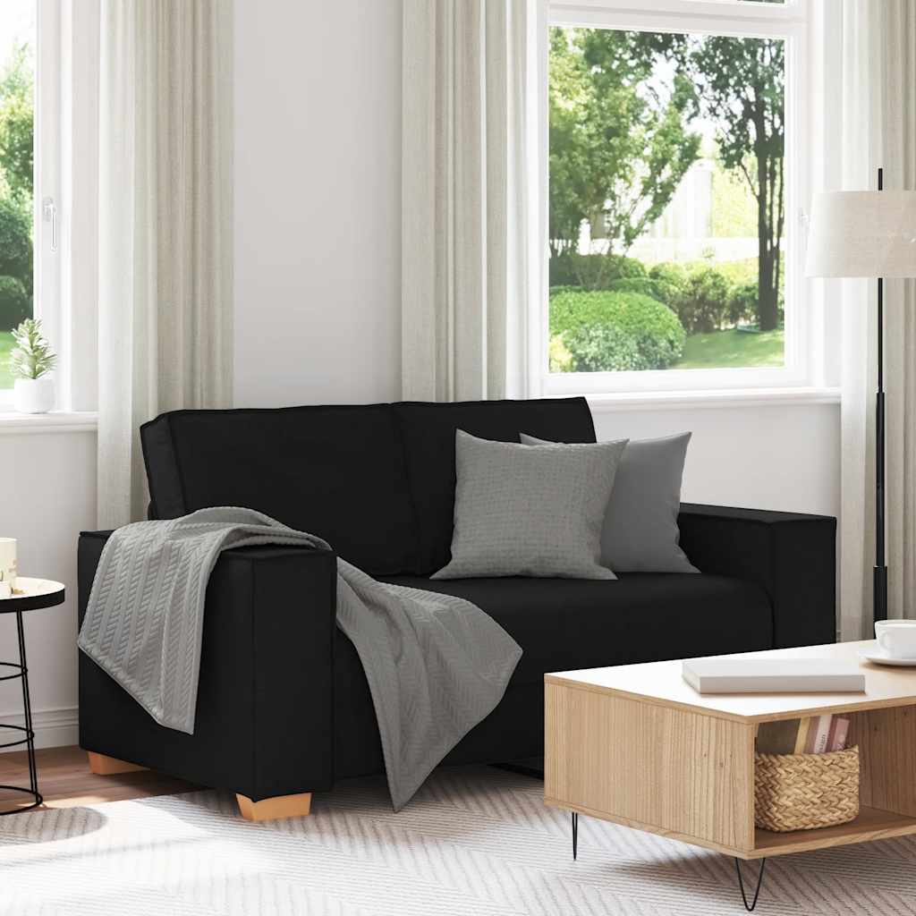 2-Sitzer Sofa Schwarz 160x78x84 cm Stoff