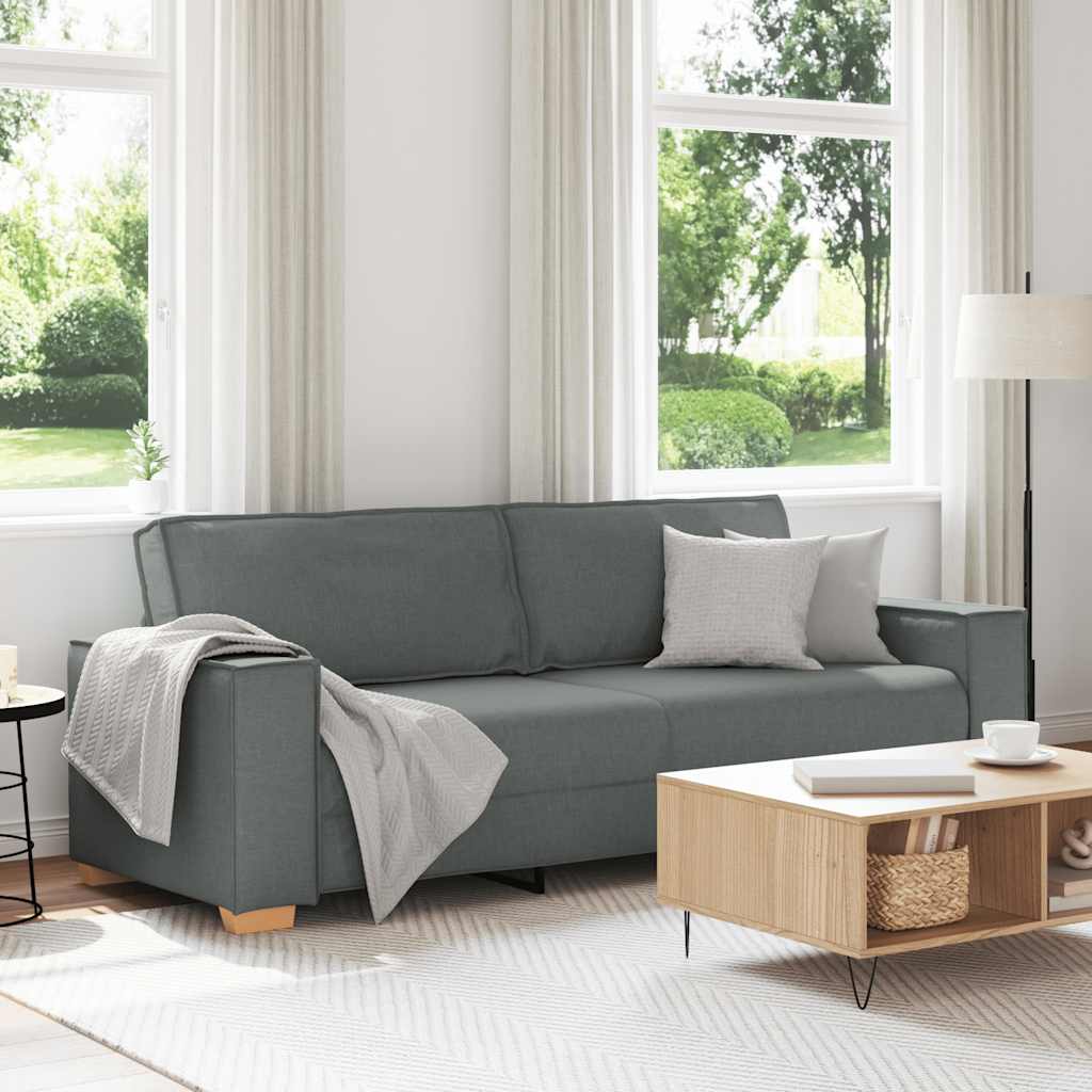 3-Sitzer-Sofa Dunkelgrau 220x78x84 cm Stoff