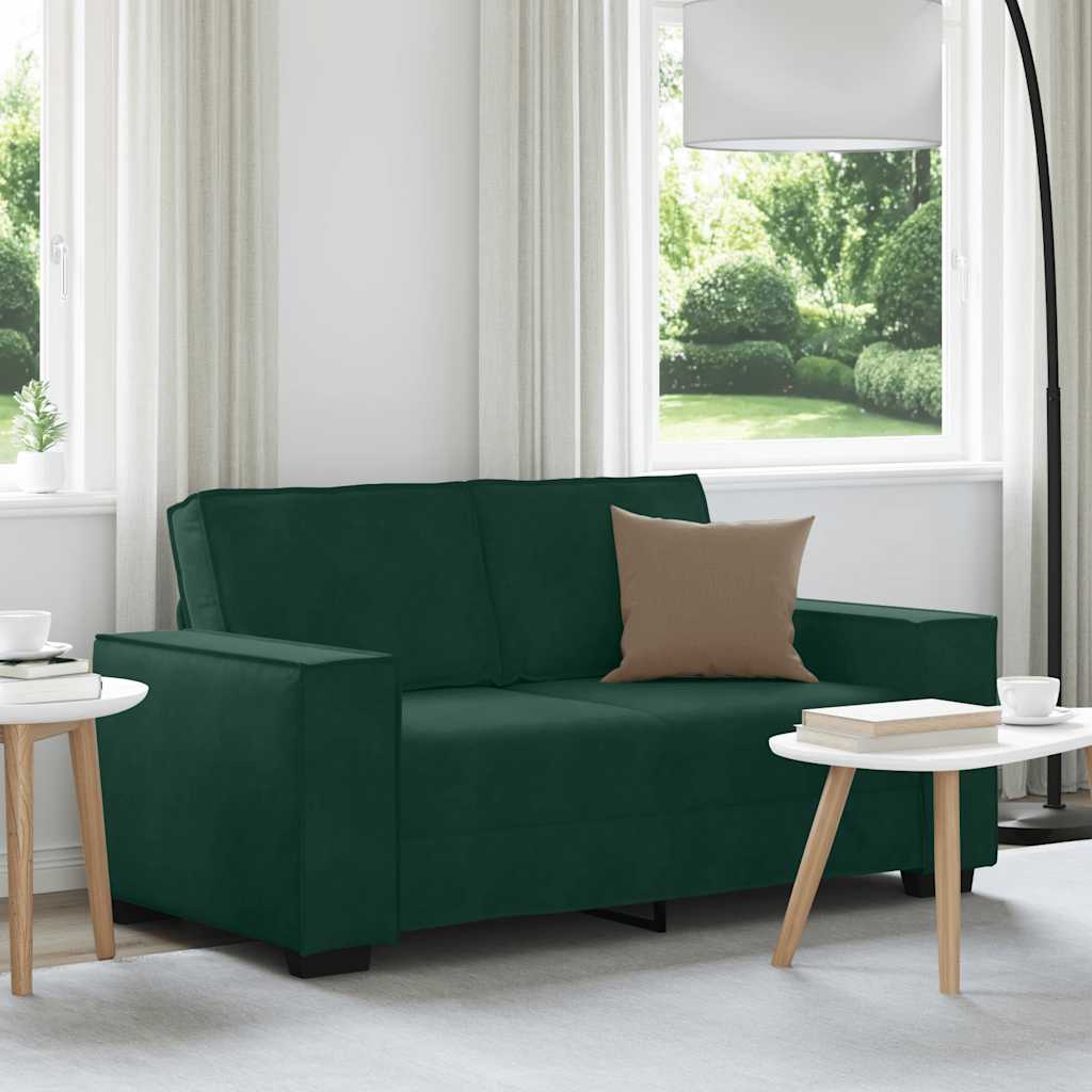 2-Sitzer-Sofa Dunkelgrün 160x78x84 cm Samt