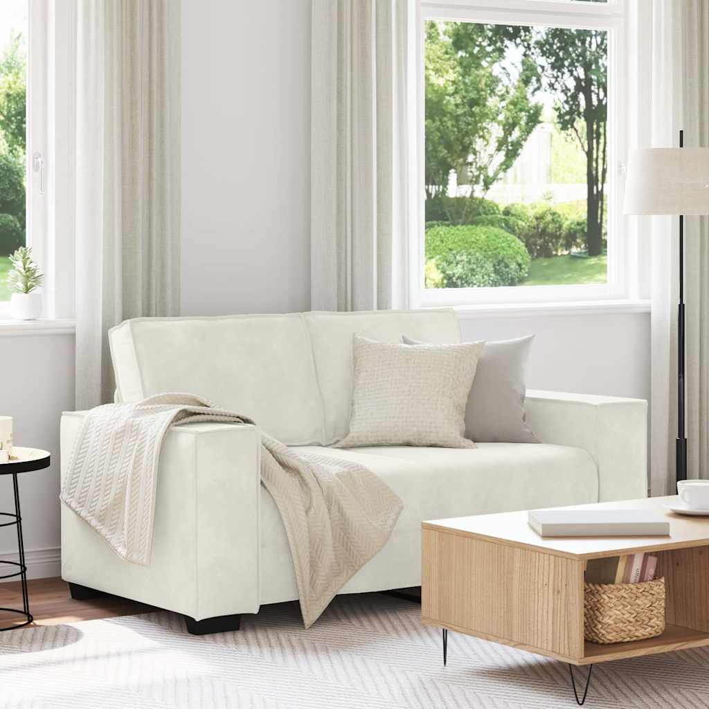 2-Sitzer-Sofa Creme 160x78x84 cm Samt