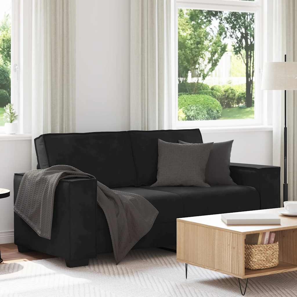 2-Sitzer-Sofa Schwarz 180x78x84 cm Samt