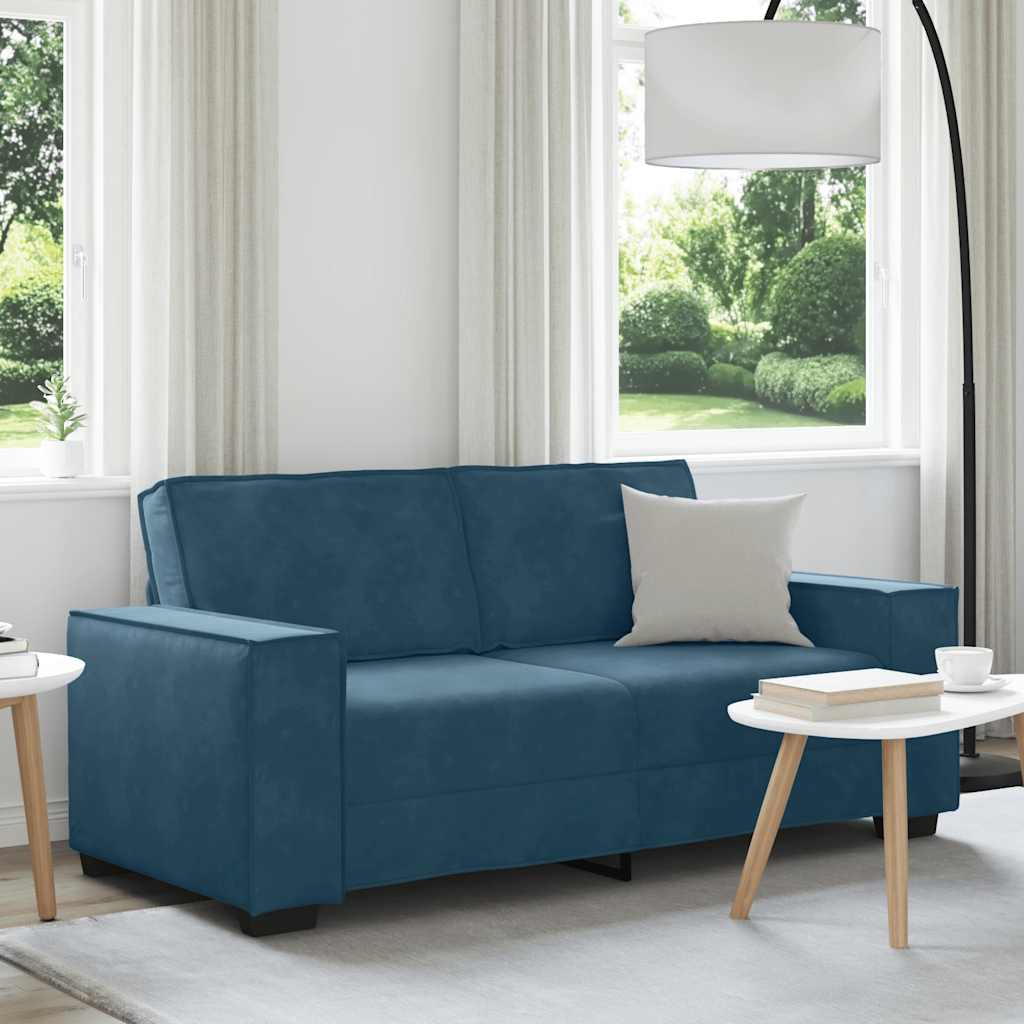2-Sitzer-Sofa Blau 180x78x84 cm Samt